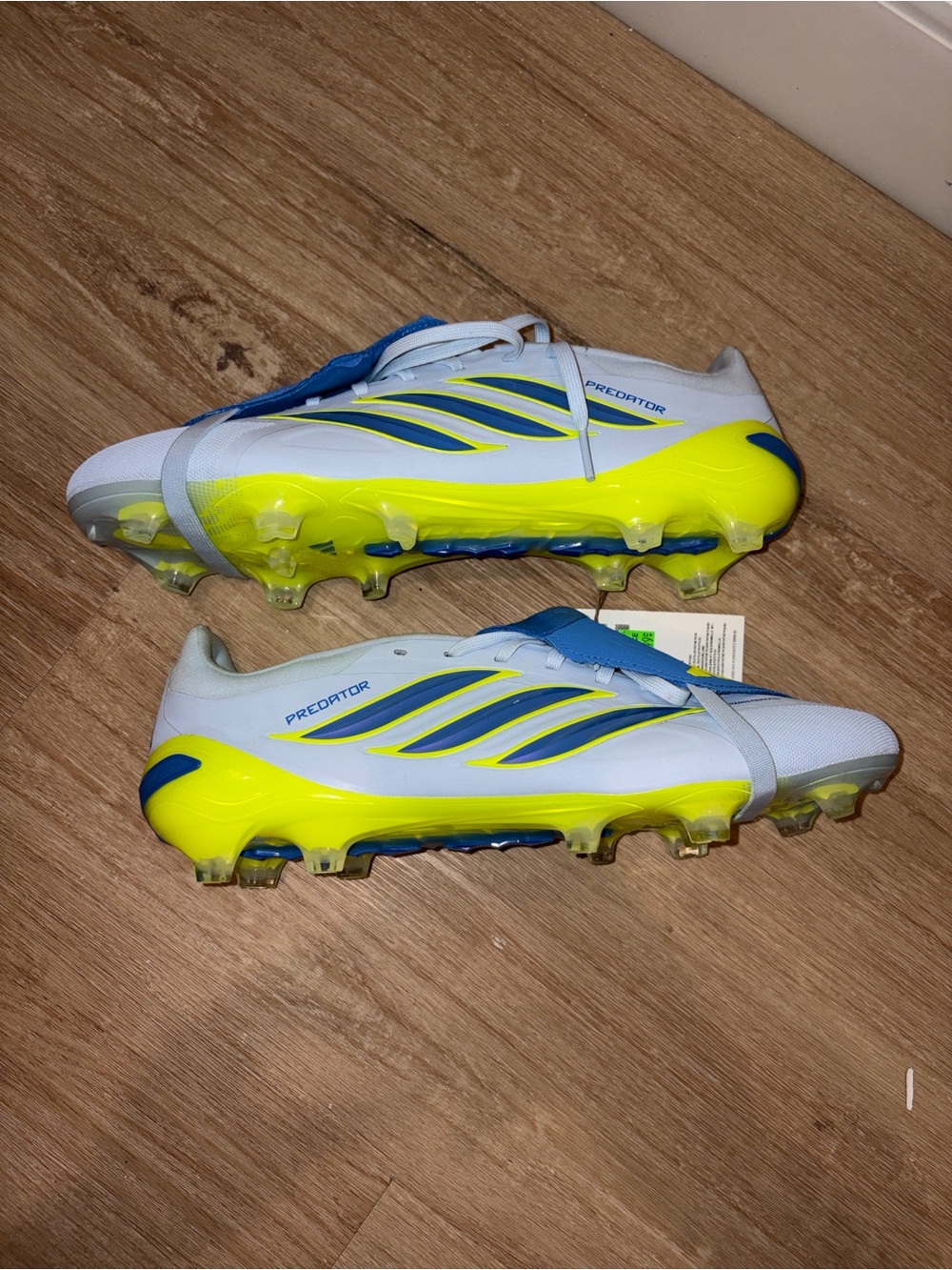 adidas Predator Pro Men's Soccer Cleats - White, Neon Yellow & Blue